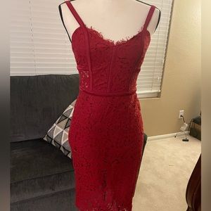 Red lace dress